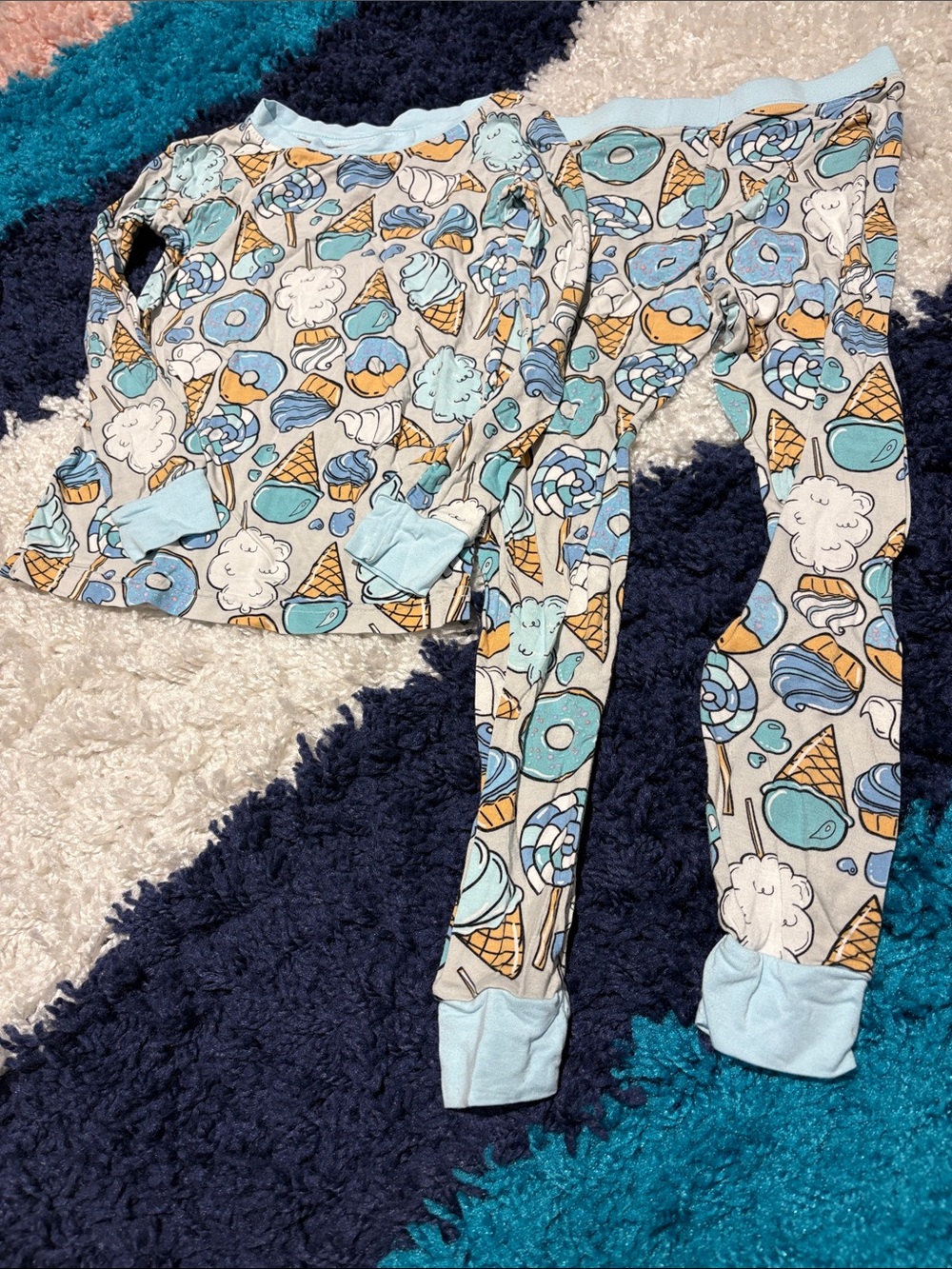 Little Sleepies Blue Ice Cream & Donut Pajama Set sweet treats blue